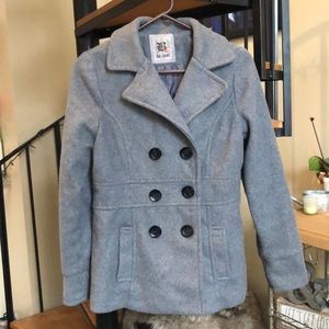 Gray Faux Wool Peacoat